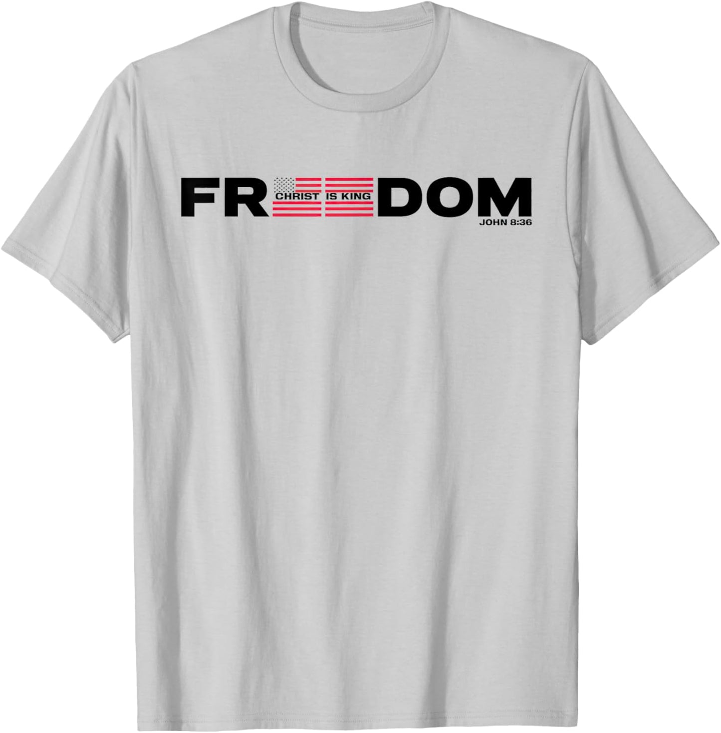 Freedom American Flag T-Shirt - T-Shirt | Ash