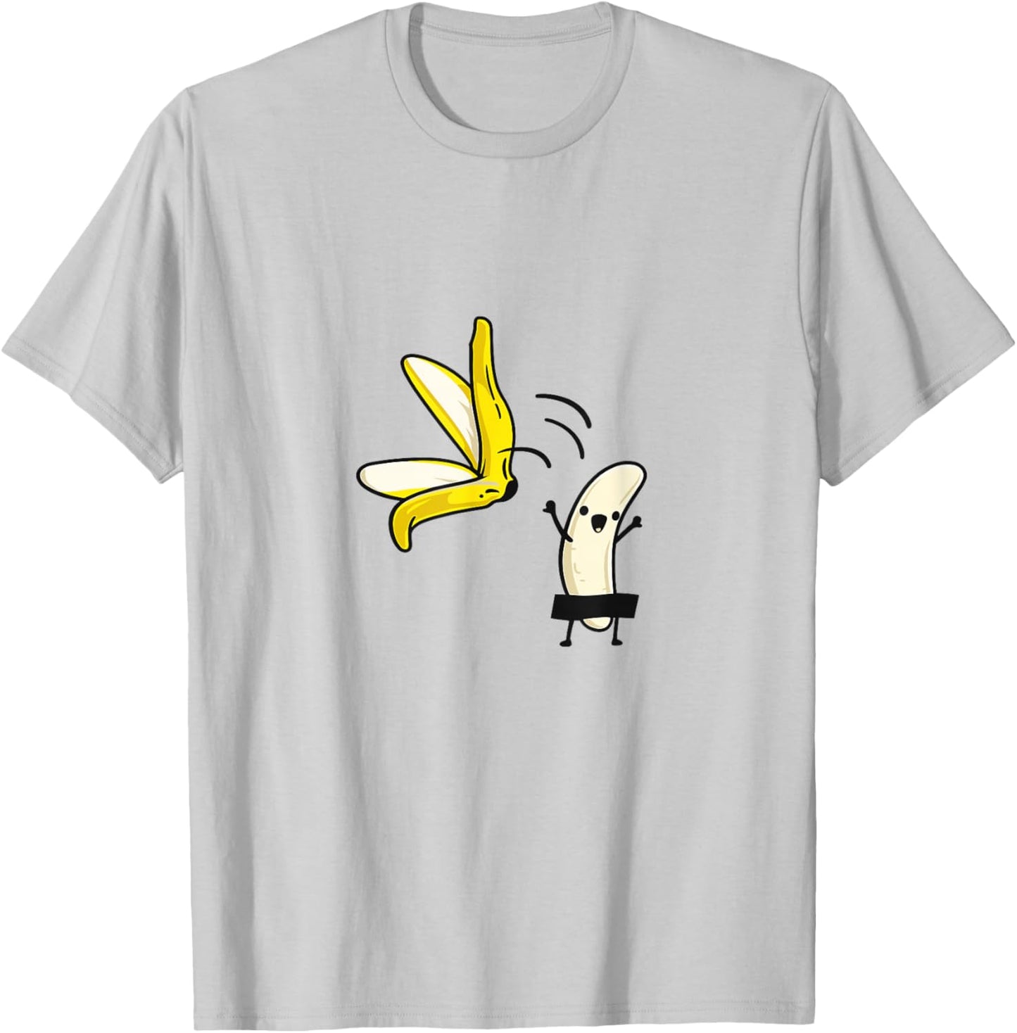 Funny Undressing Peel Off Banana Censored Naked Fruit Adults T-Shirt - T-Shirt | Ash