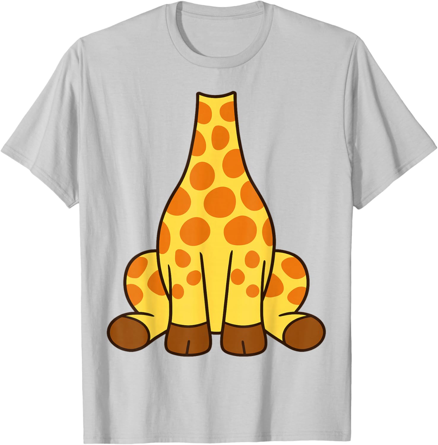 Giraffe Shirt Adult Men Women Kids Yellow Giraffe Costume T-Shirt - T-Shirt | Ash