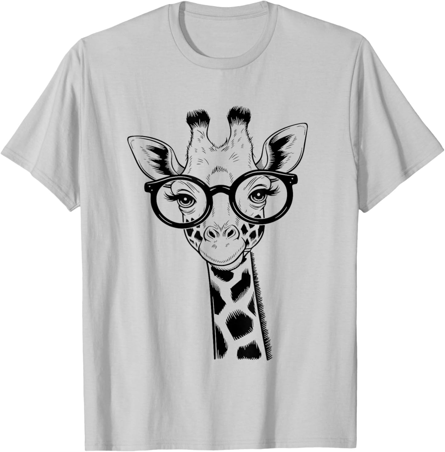 Giraffe Glasses Cool Giraffe Animal Lover T-Shirt - T-Shirt | Ash