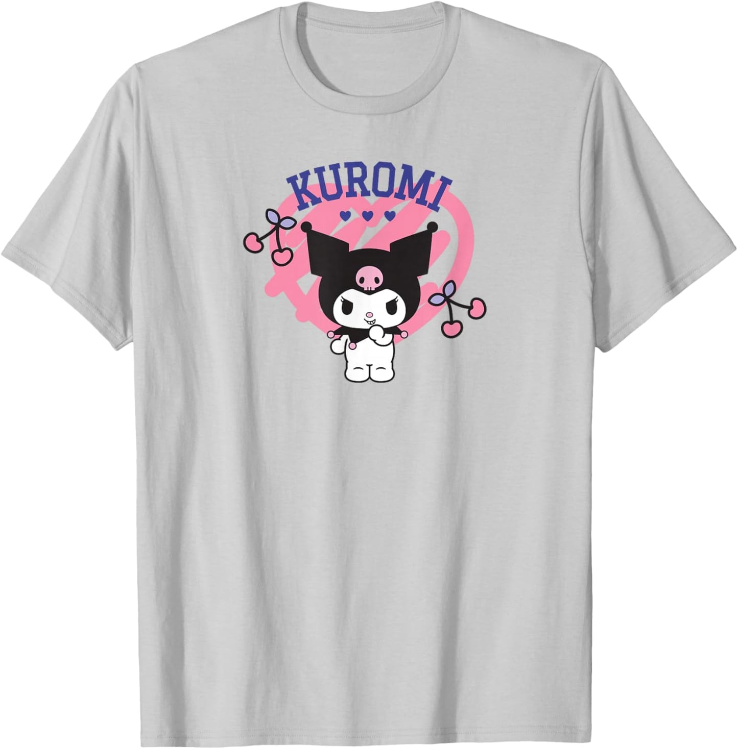 Kuromi Expressions Cherry Pose T-Shirt - T-Shirt | Ash
