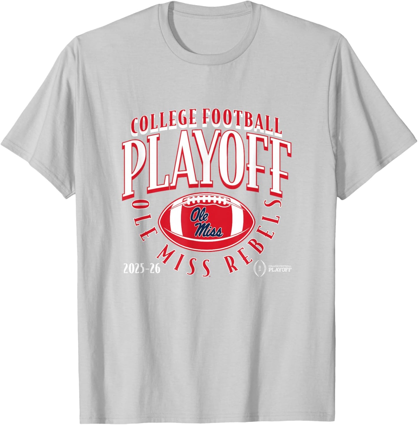 Ole Miss Rebels College Football Playoff Football Curve 2025 T-Shirt - T-Shirt | Ash