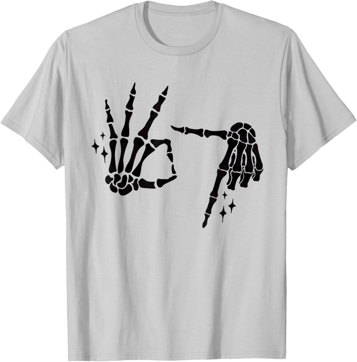 Funny 67 Meme Skeleton Hand 6 7 Halloween Six Seven Teens T-Shirt - T-Shirt | Ash
