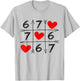 Valentine’s Day 67 Six Seven Meme Love 6 7 Heart Couple T-Shirt - T-Shirt | Ash