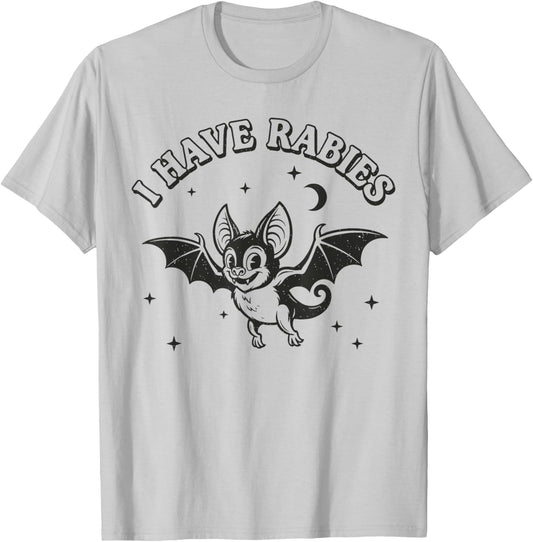 Funny I Have Rabies Women, Fun Horror Goth Bat T-Shirt - T-Shirt | Ash