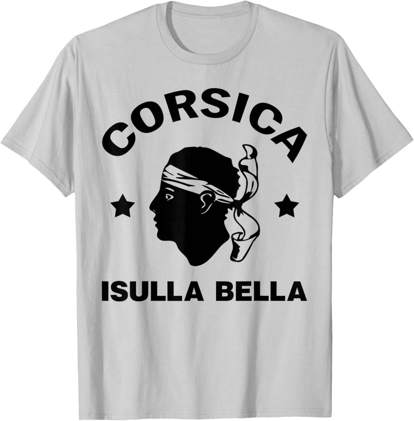 Corsica Island France Isula Bella with Pirate Head Corsica T-Shirt - T-Shirt | Ash