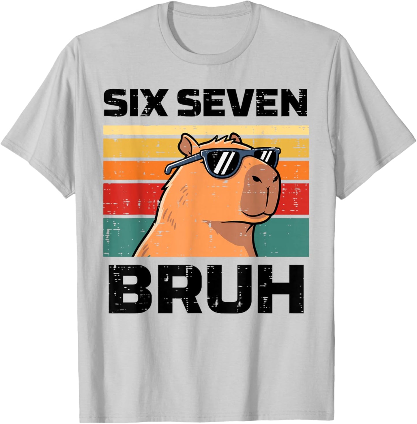 Six Seven Bruh Capybara Funny 67 6 7 Meme Kids Boys Youth T-Shirt - T-Shirt | Ash