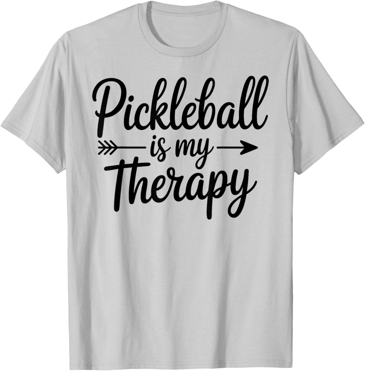 Pickleball is My Therapy Player Dink Paddle Court Retro T-Shirt - T-Shirt | Ash
