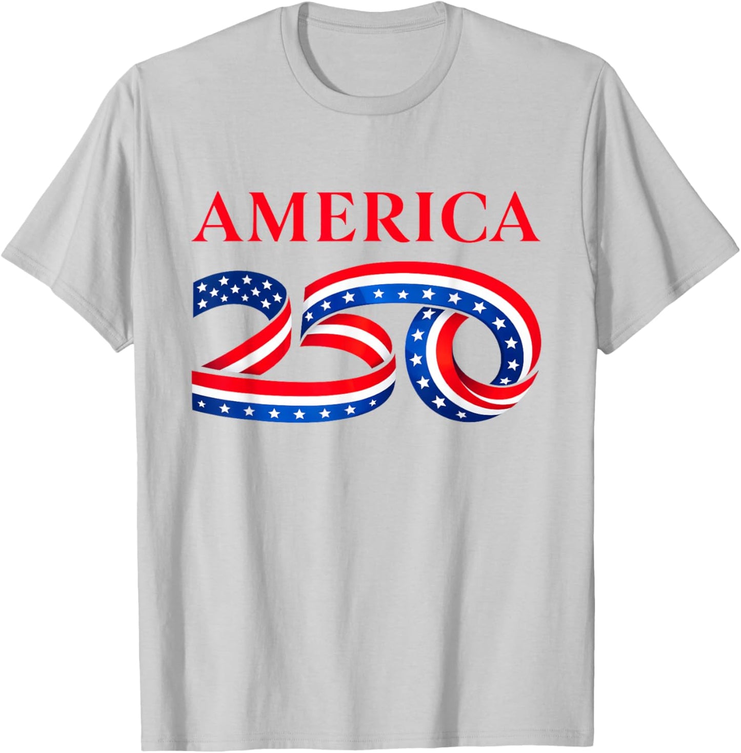 US Flag Ribbon 250 Years America 250th Anniversary 2026 T-Shirt - T-Shirt | Ash