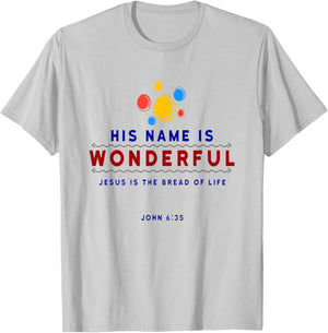 Jesus Bread of Life Inspirational Hope Christian Print T-Shirt - T-Shirt | Ash