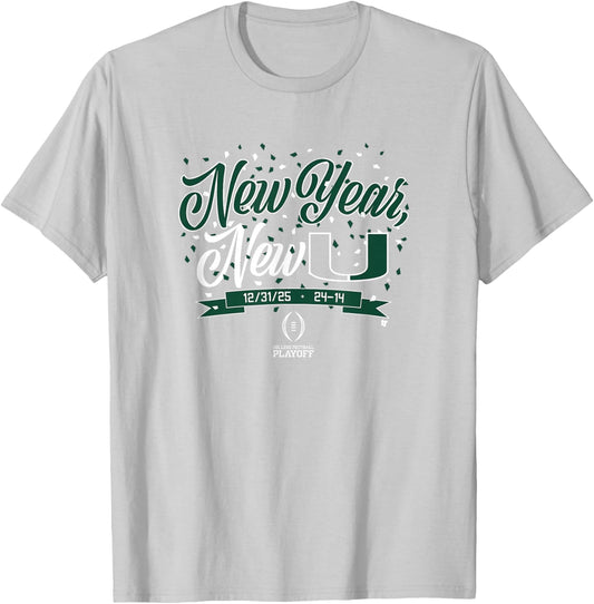 Miami Hurricanes College Football Playoff New Year New U T-Shirt - T-Shirt | Ash