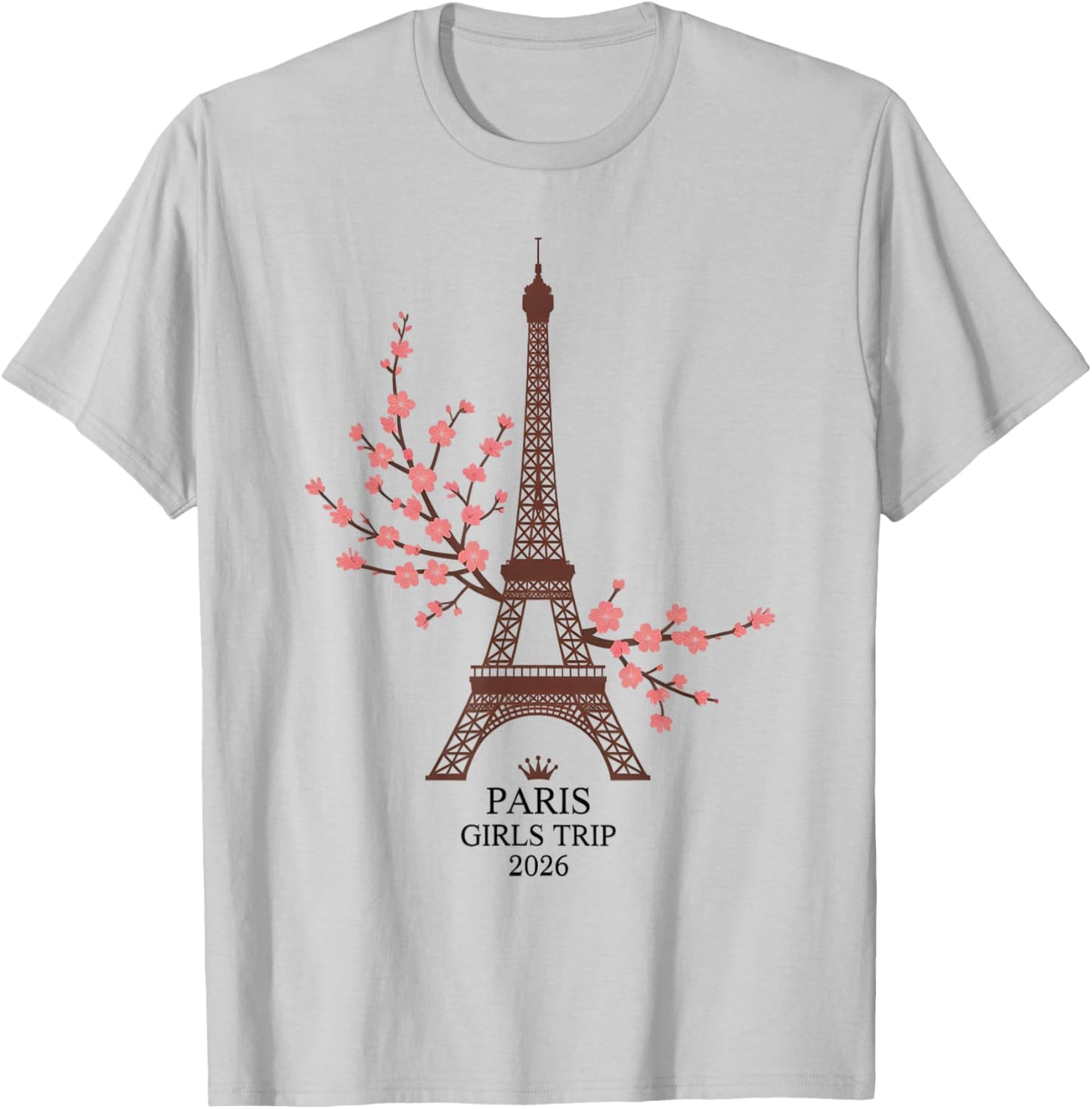 Vintage Paris Girls Trip 2026 Flight Fabulous Vacay Matching T-Shirt - T-Shirt | Ash