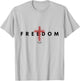 Freedom American Patriotic with Cross 1st Amendment T-Shirt - T-Shirt | Ash