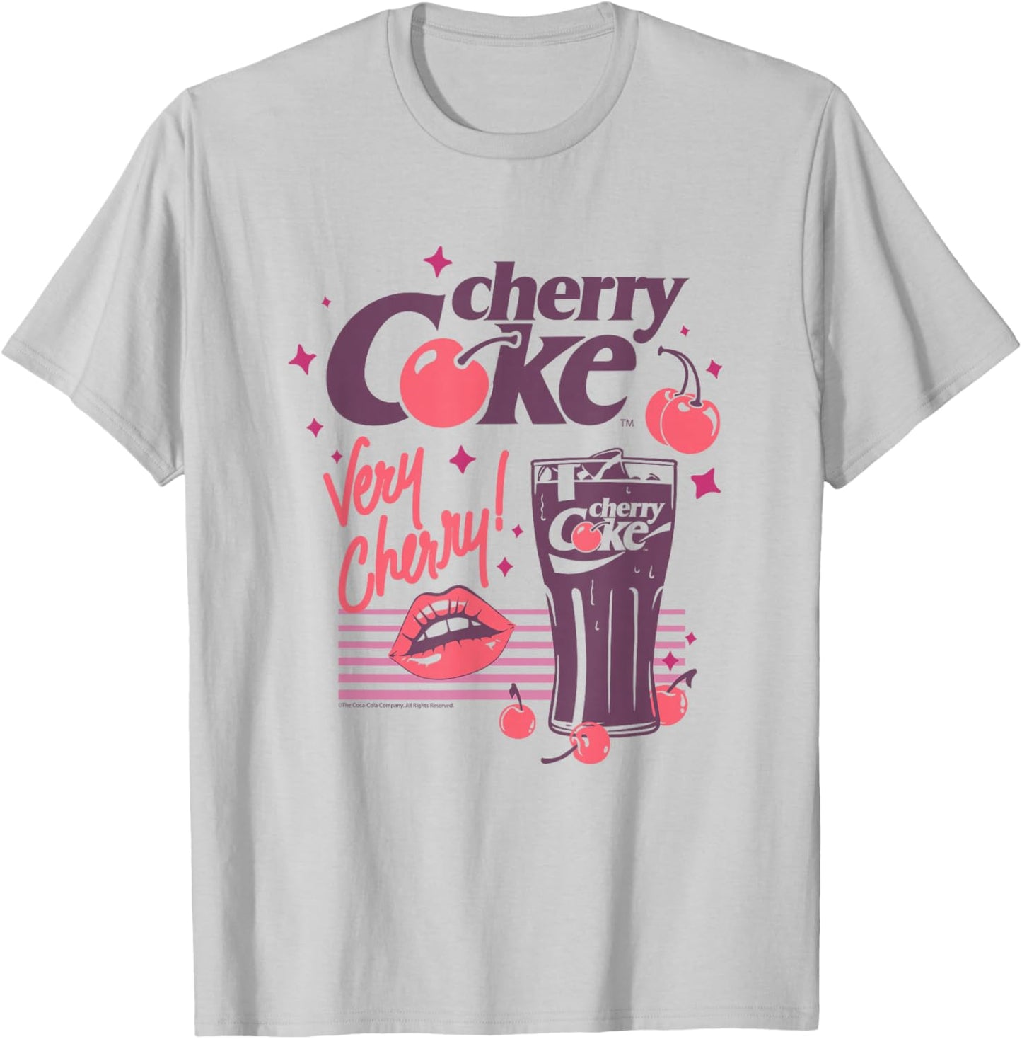 Coca-Cola Cherry Coke Lips Very Cherry Vintage T-Shirt - T-Shirt | Ash