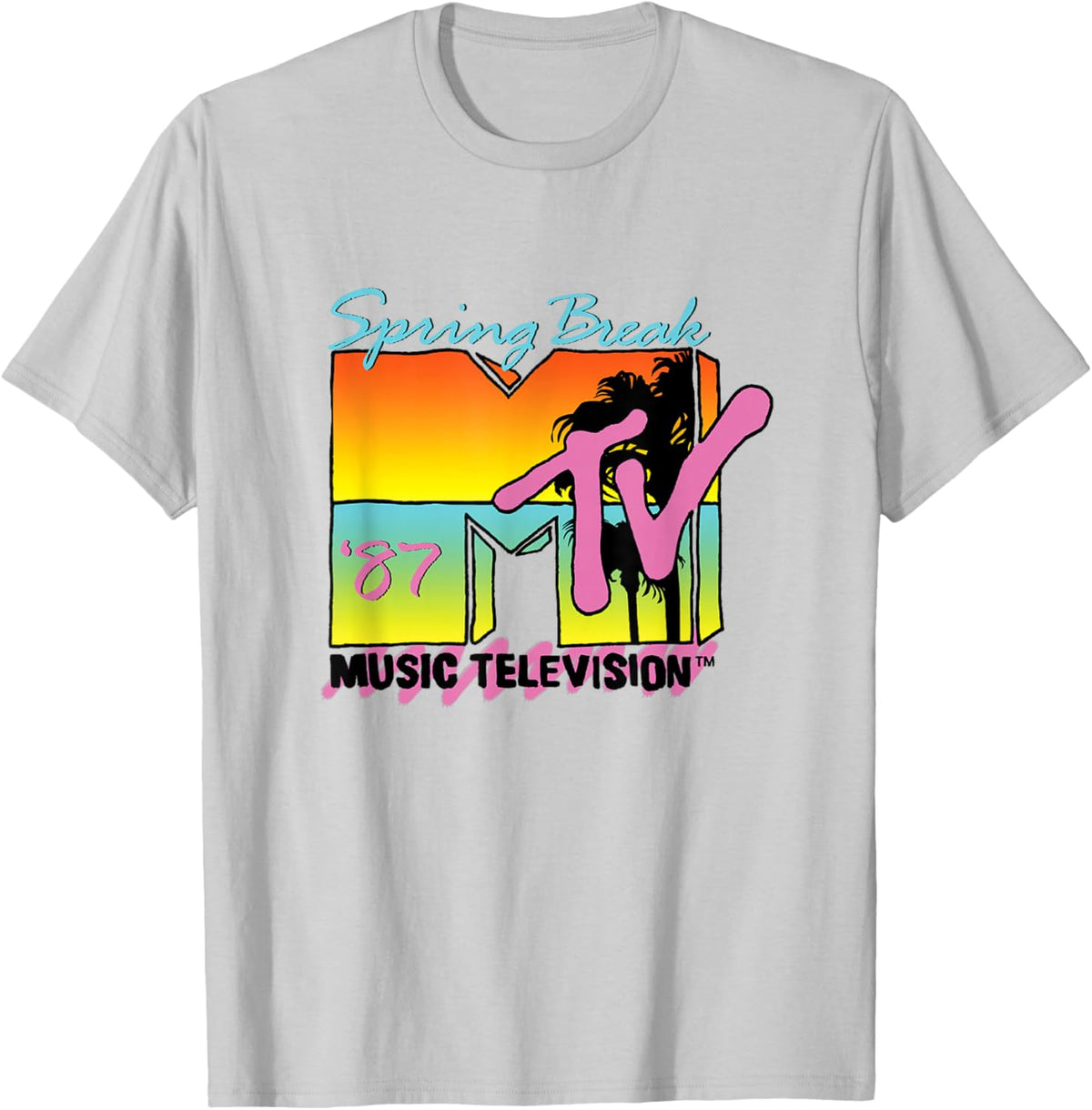 Classic MTV Logo Spring Break 87' T-Shirt - T-Shirt | Ash