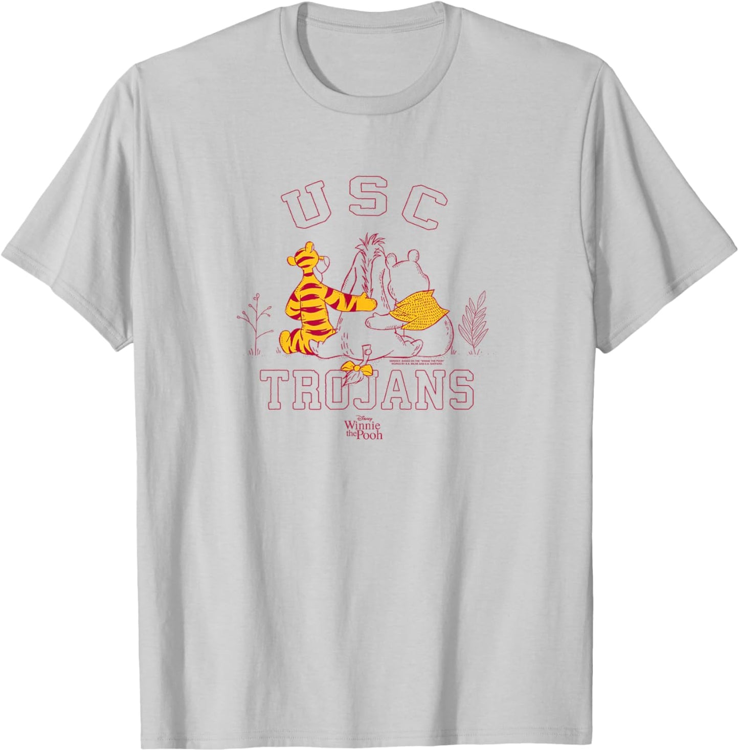 USC Trojans Winnie The Pooh and Friends Gray T-Shirt - T-Shirt | Ash