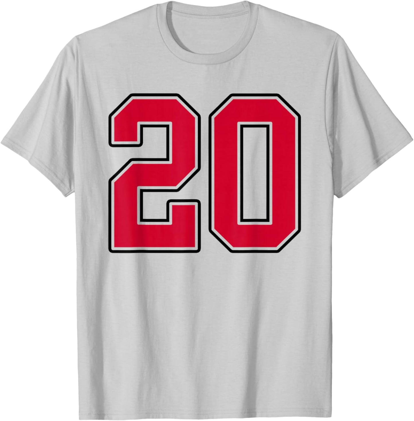 Red and Black Number 20 Jersey Player Uniform #20 T-Shirt - T-Shirt | Ash