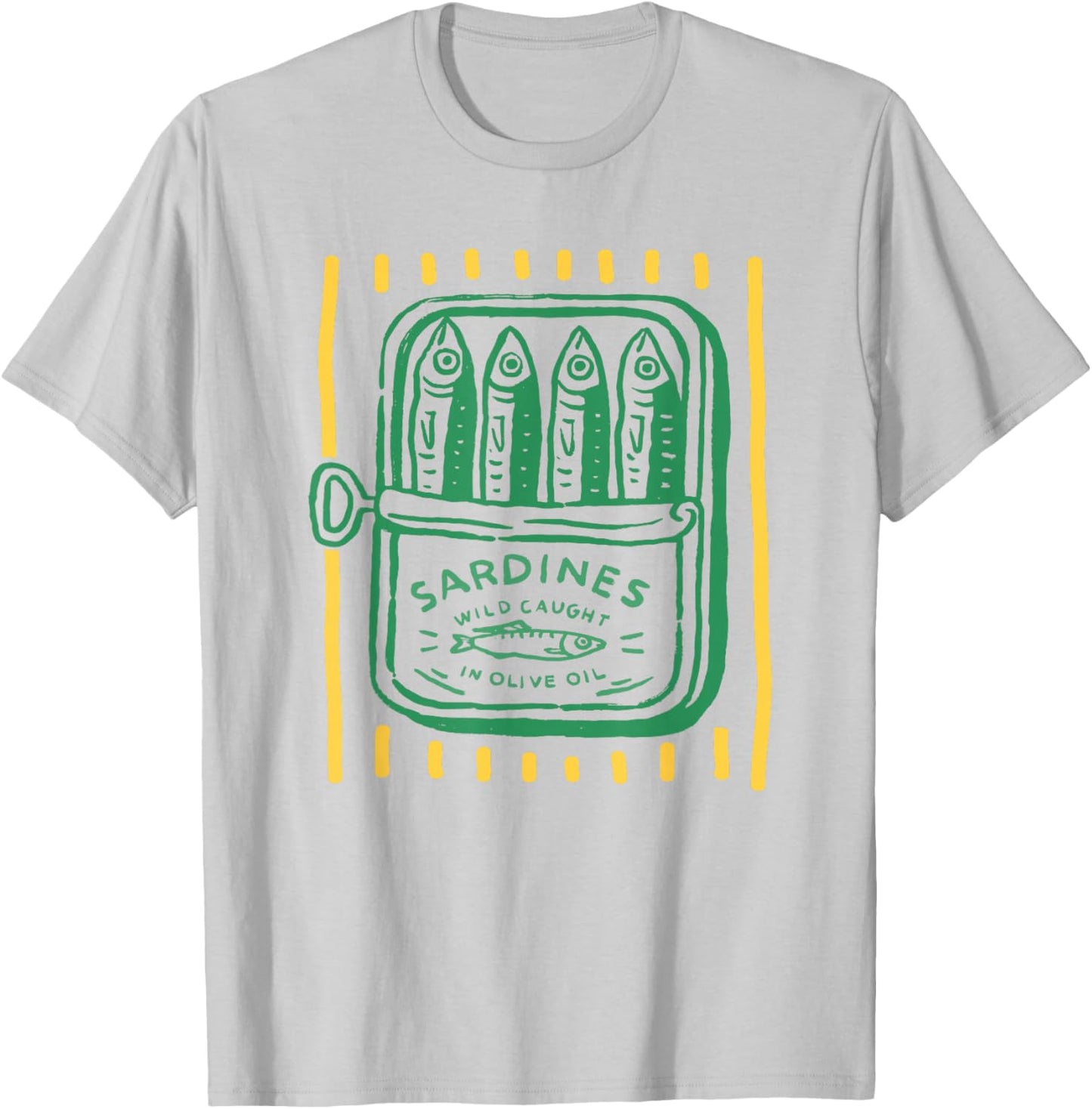 Les Sardines Fisherman Aesthetic Coastal Sardine Tinned Fish T-Shirt - T-Shirt | Ash