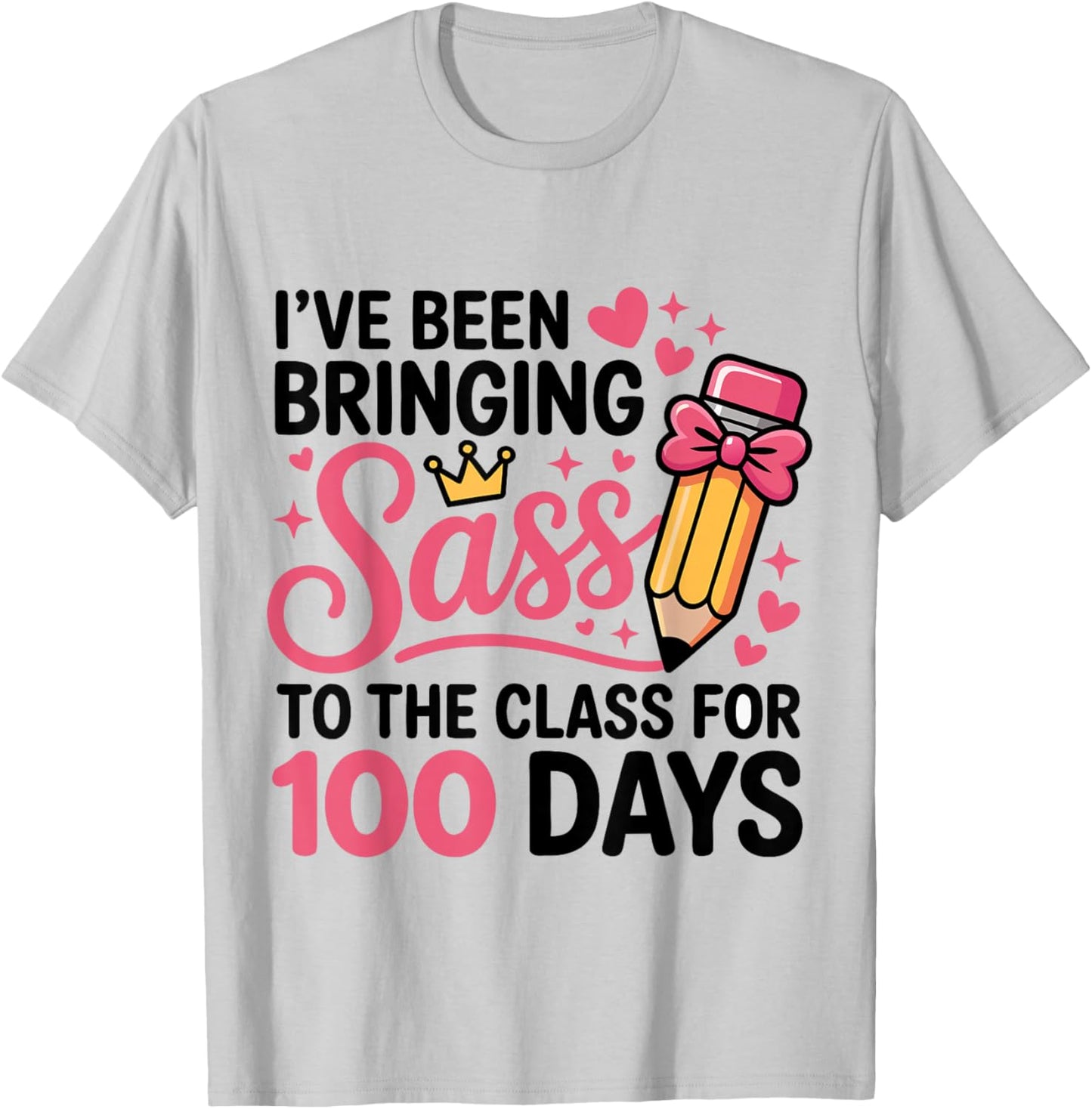 Bringing Sass to The Class for 100 Days of School Bow Girls T-Shirt - T-Shirt | Ash
