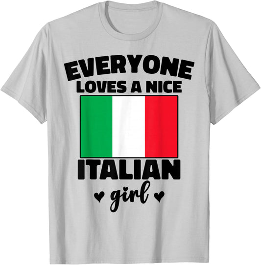 Funny Italian Girl Italy Flag Italia Women Heritage Pride T-Shirt - T-Shirt | Ash