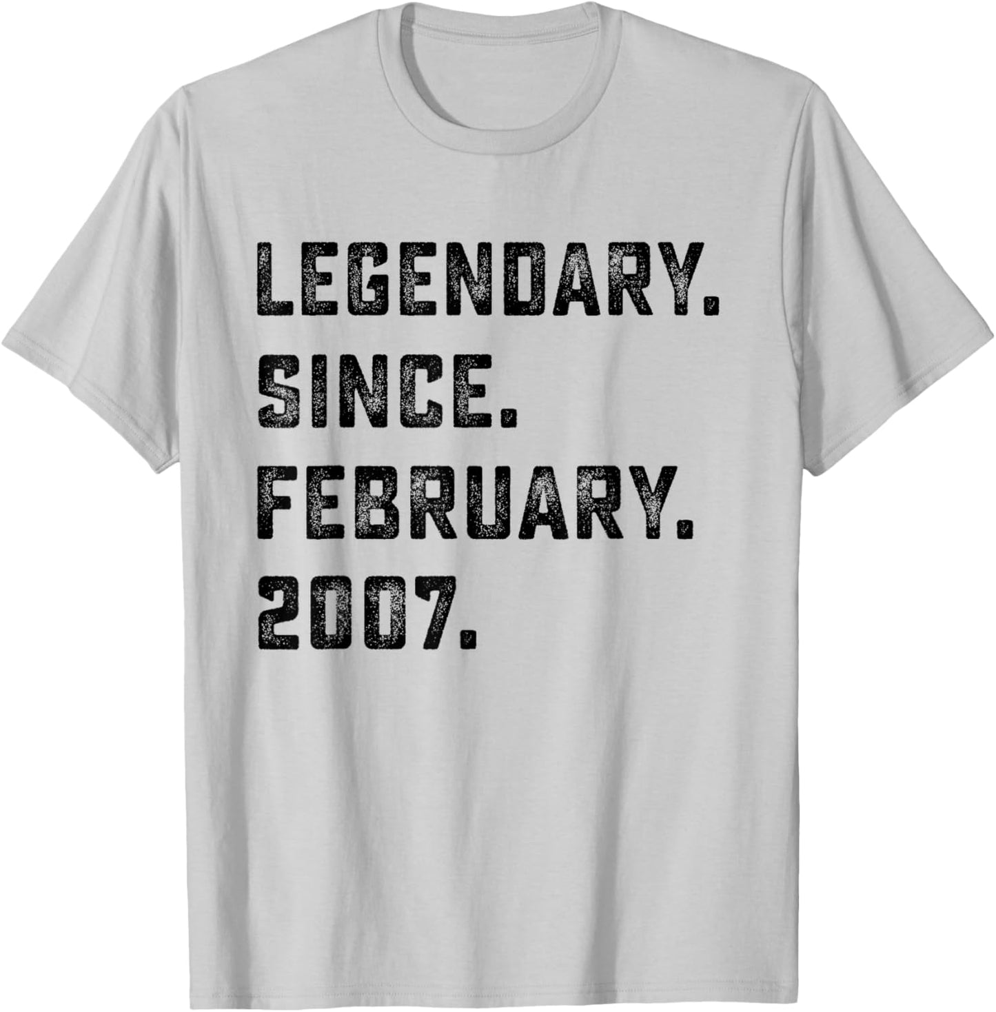 19th Birthday Gift Legendary Since February 2007 19 Yrs Old T-Shirt - T-Shirt | Ash