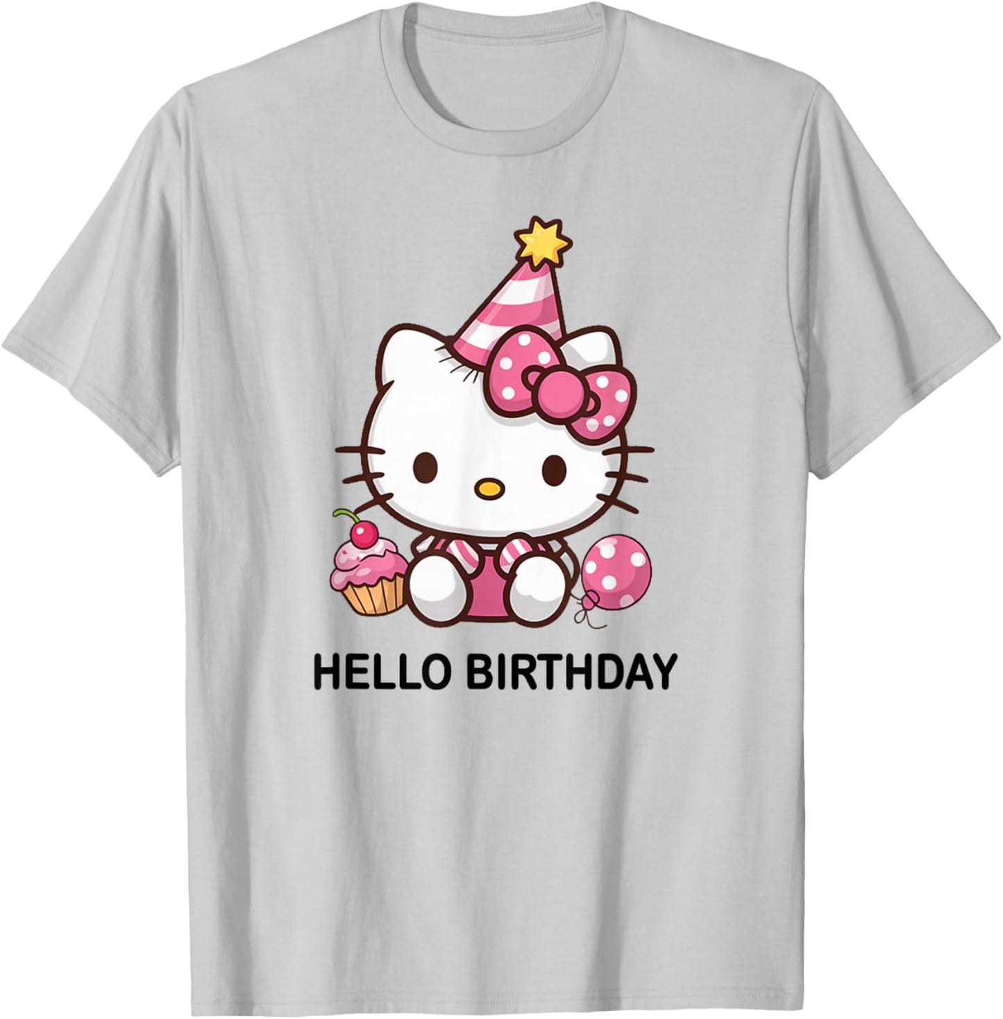 Kitty Birthday Party for Kids Cute Cat Birthday for Girl T-Shirt - T-Shirt | Ash