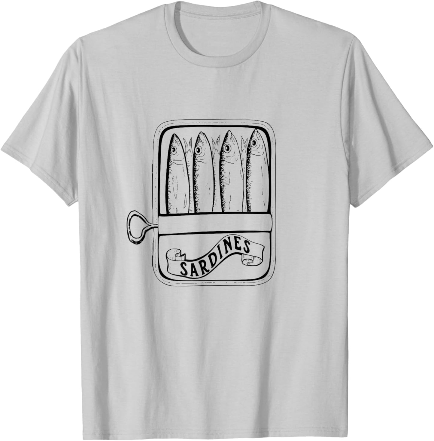 I Love Sardines Fun Retro Fish Design T-Shirt - T-Shirt | Ash