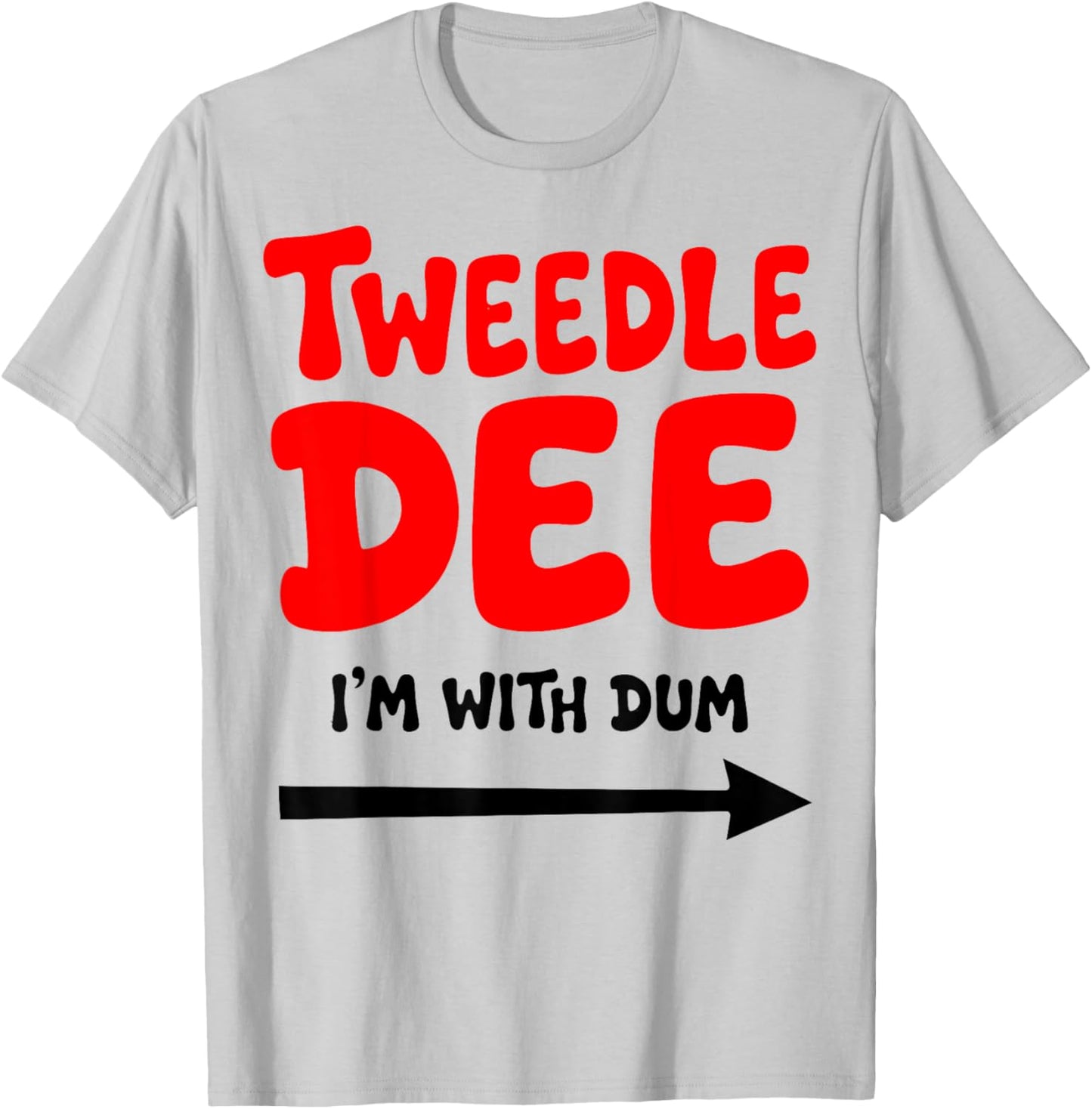 Tweedle Dee I'm with Dum Lazy Couple Halloween Costumes T-Shirt - T-Shirt | Ash