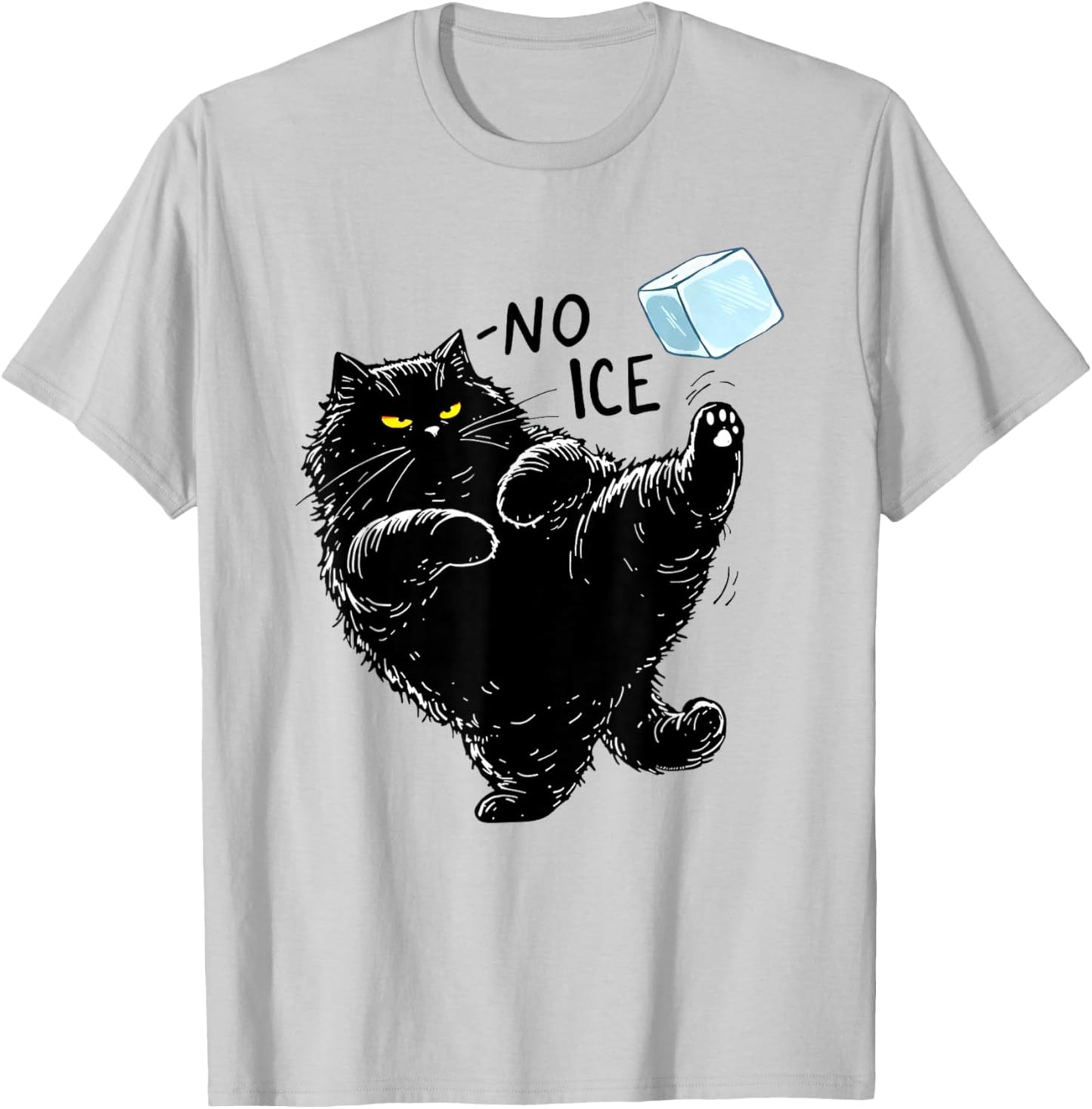 Angry Cat No Ice Beverage Meme Gifts T-Shirt - T-Shirt | Ash