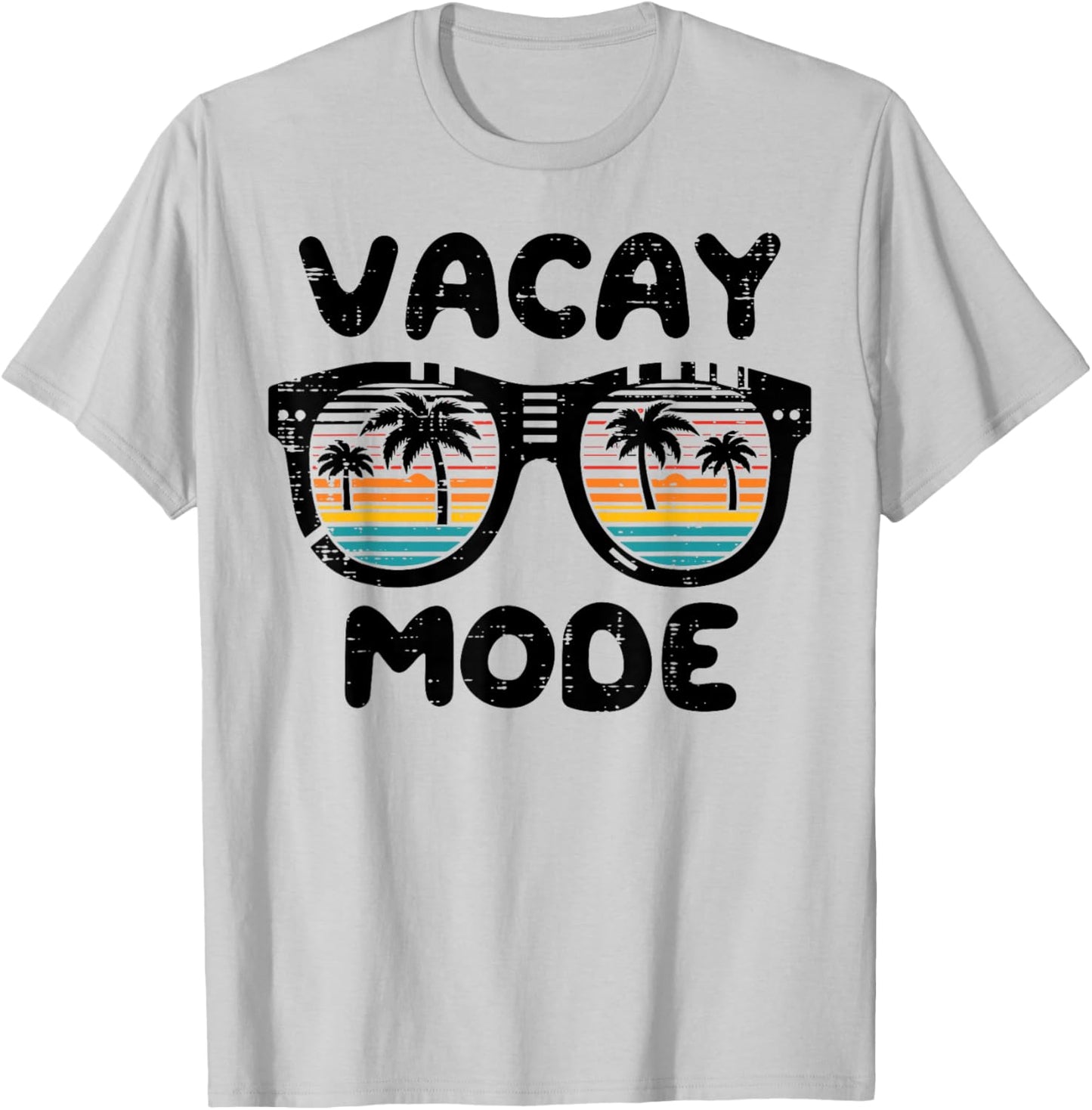 Vacation Vacay Mode Sunglasses Sunset Summer Men Women Kids T-Shirt - T-Shirt | Ash