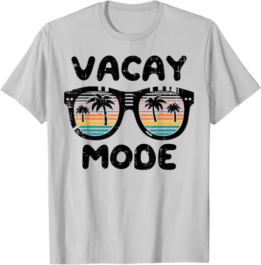 Vacation Vacay Mode Sunglasses Sunset Summer Men Women Kids T-Shirt - T-Shirt | Ash