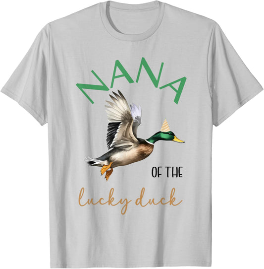 Nana of The Lucky Birthday Duck Hunting 1st Birthday Party T-Shirt - T-Shirt | Ash