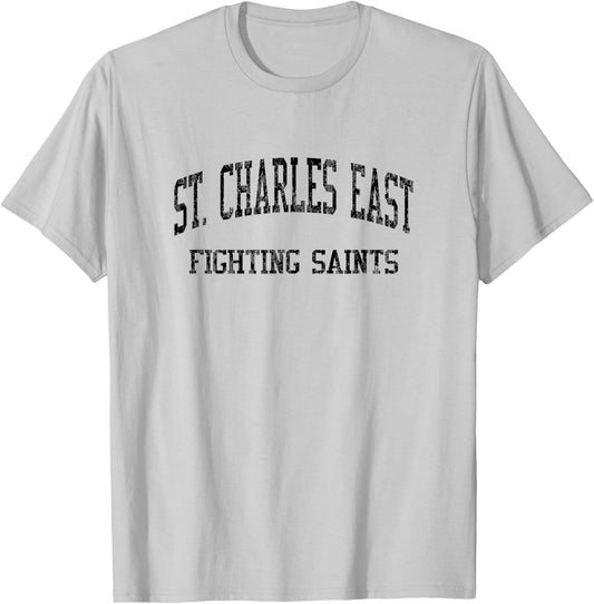 St. Charles East High School HS Saint Charles IL Vintage SPO T-Shirt - T-Shirt | Ash