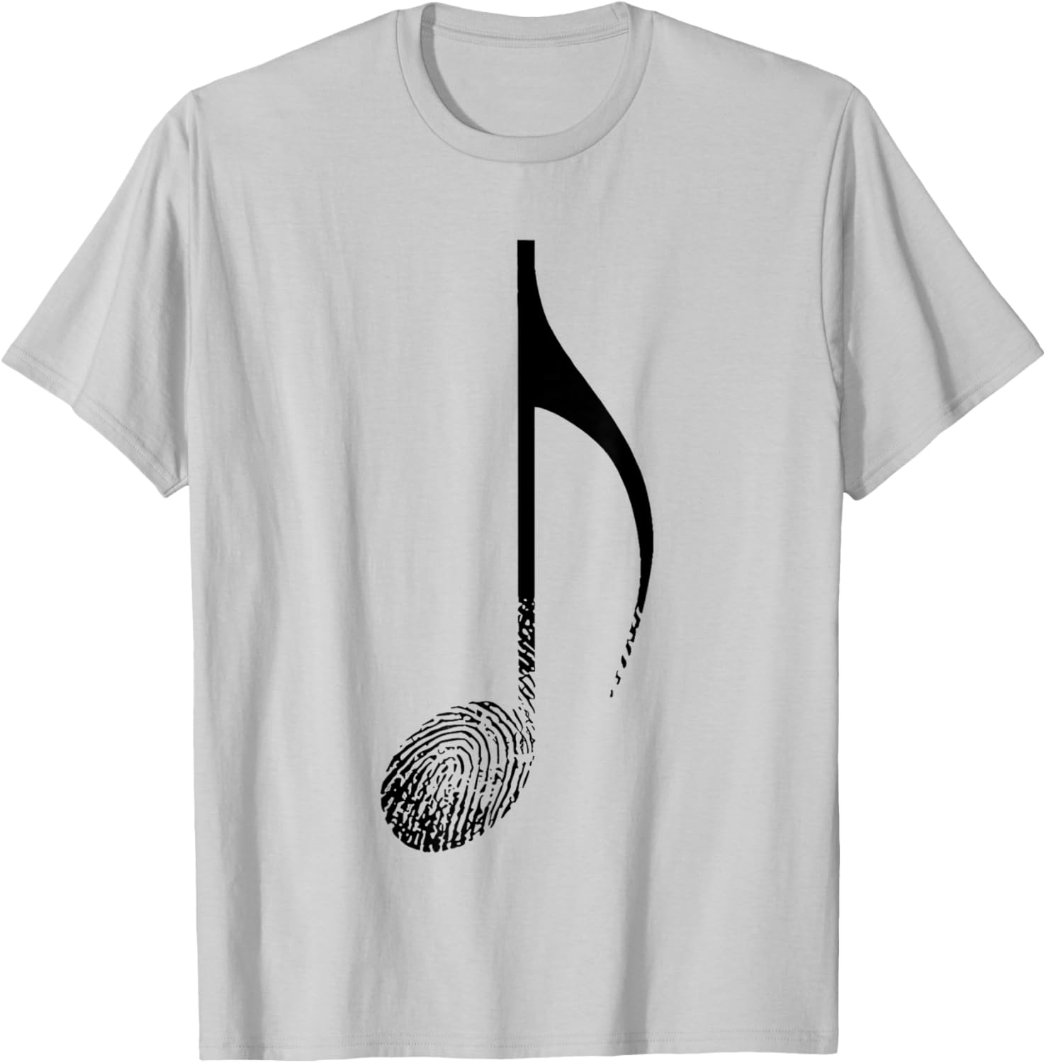 Men's Music Note Fingerprint Art Print T-Shirt - T-Shirt | Ash