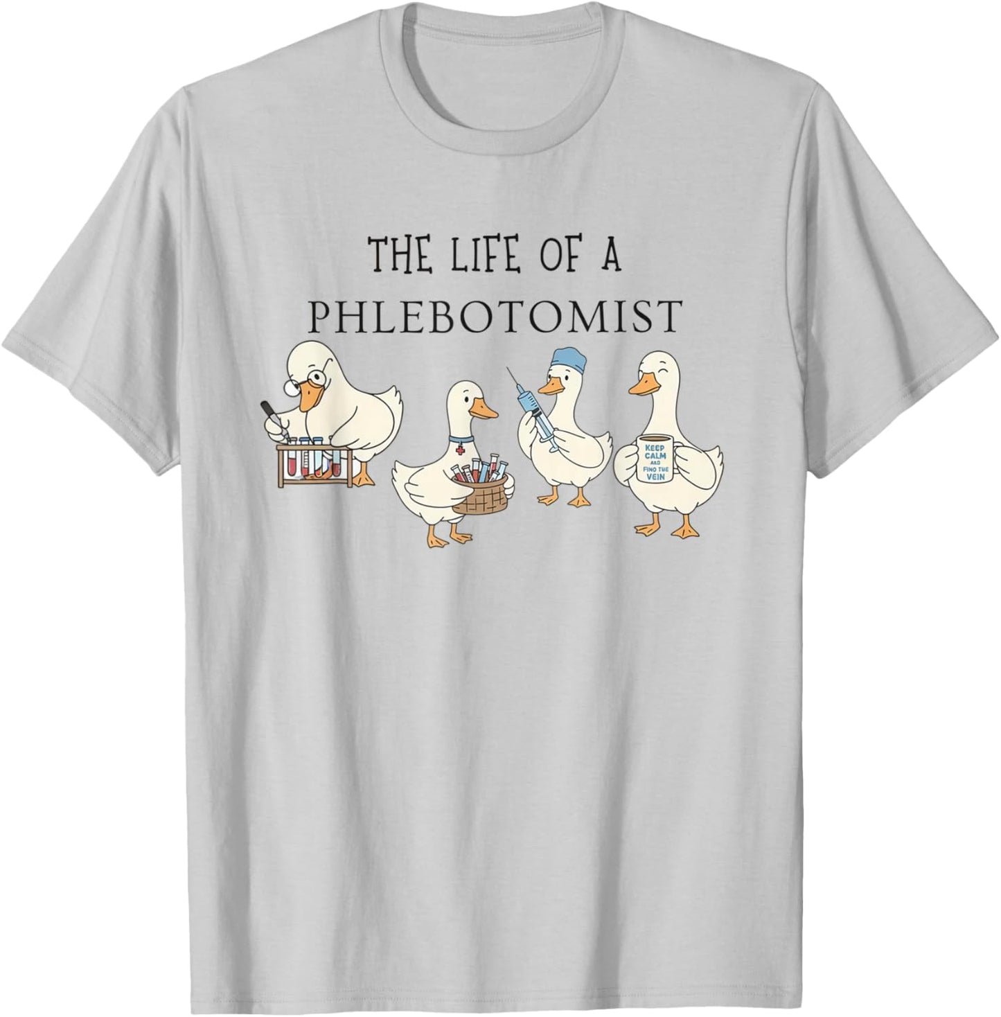 Funny Goose Phlebotomy Technician Graduation Lab Week 2026 T-Shirt - T-Shirt | Ash