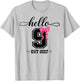 Hello Nine Est 2017 Coquette Bow 9th Birthday Girl T-Shirt - T-Shirt | Ash