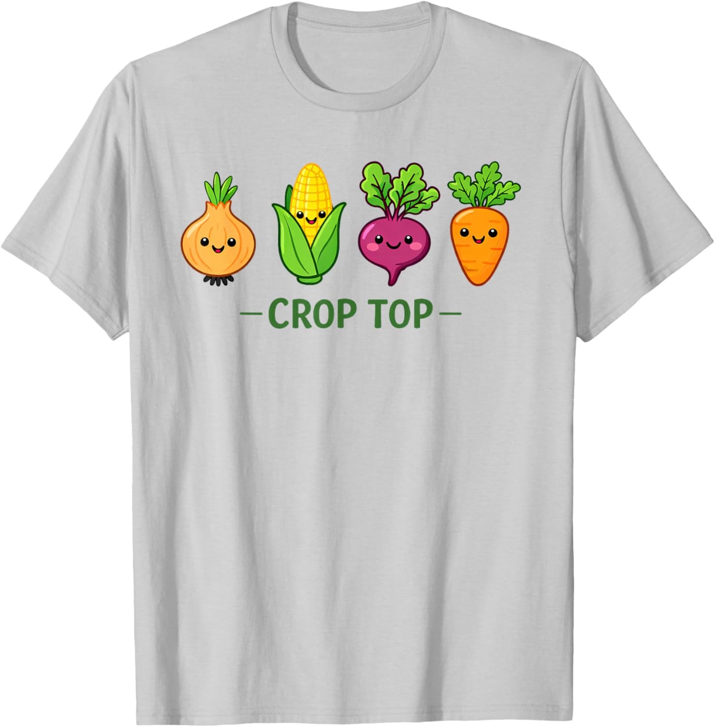Crop Top Cute Vegetable Pun Funny Gardener Joke T-Shirt - T-Shirt | Ash