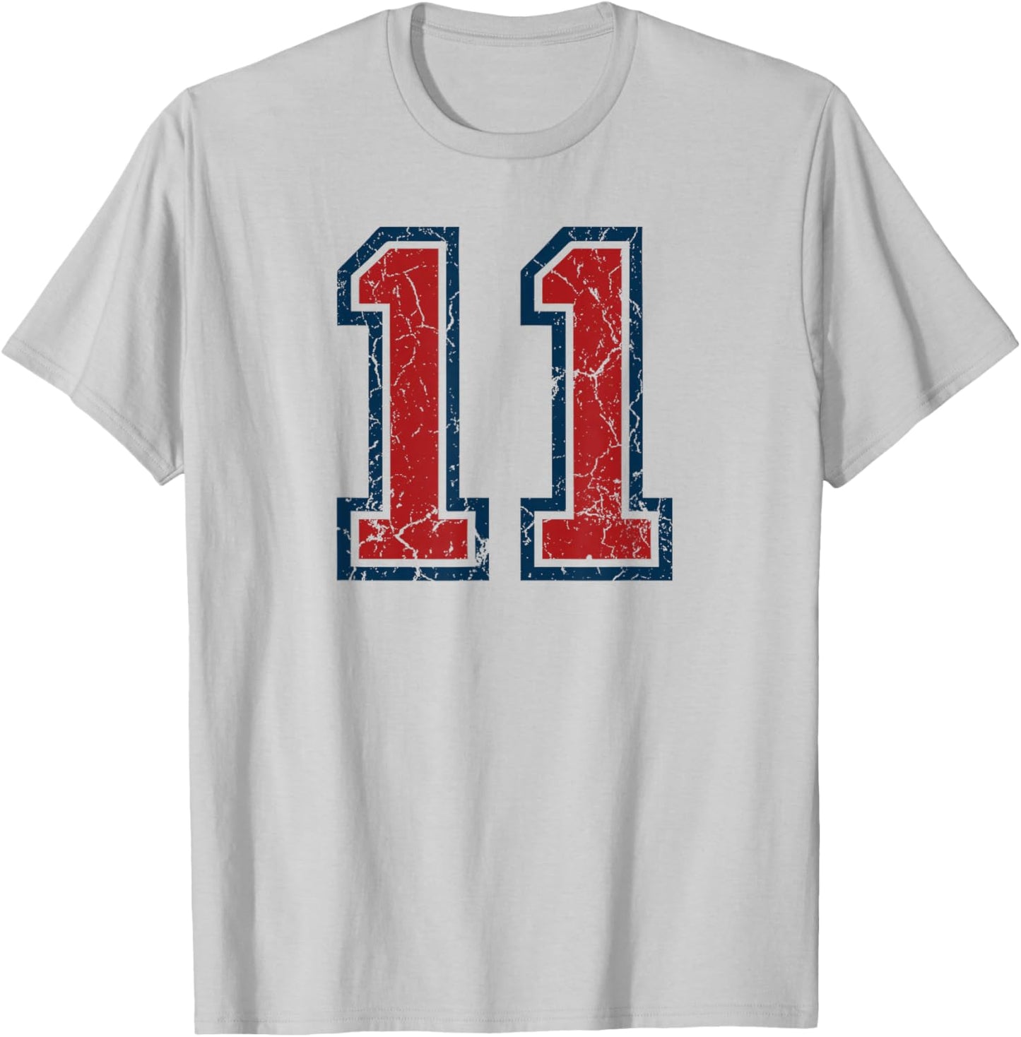 Red and Blue Sports Number 11 Jersey Uniform Player Fan T-Shirt - T-Shirt | Ash