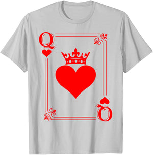 Funny Queen Card Hearts Happy Valentines Women Girls T-Shirt - T-Shirt | Ash