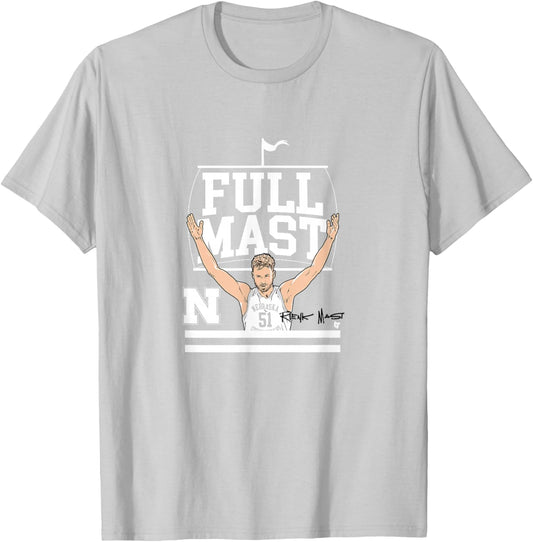 Rienk Mast - Full Mast - Nebraska Cornhuskers Basketball T-Shirt - T-Shirt | Ash