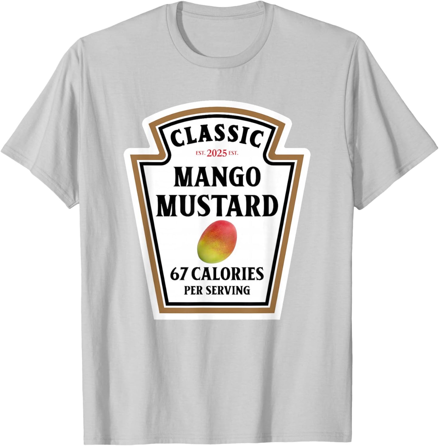 Mango Mustard Label Brainrot Meme T-Shirt - T-Shirt | Ash