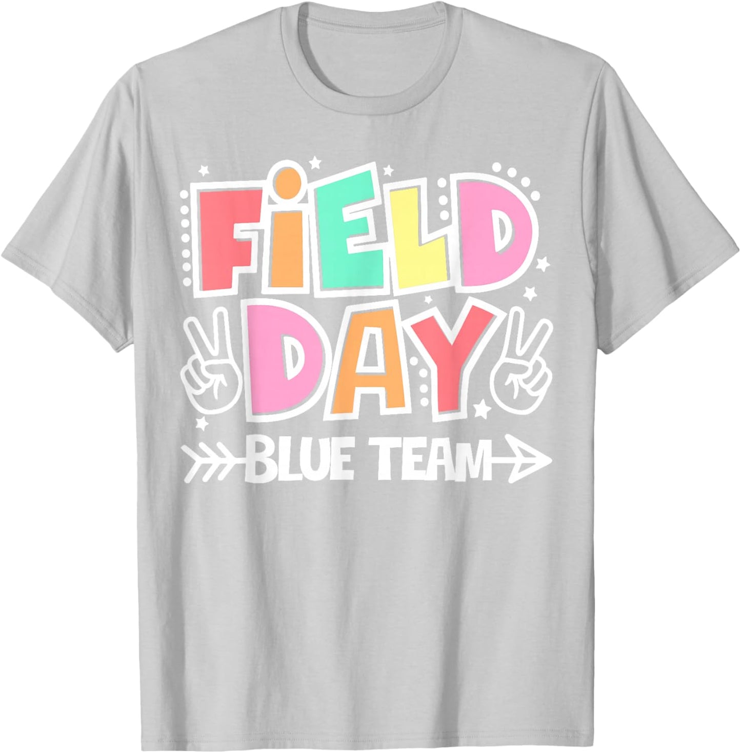 Field Day Blue Team Funny for Teacher Kids Field Day Games T-Shirt - T-Shirt | Ash