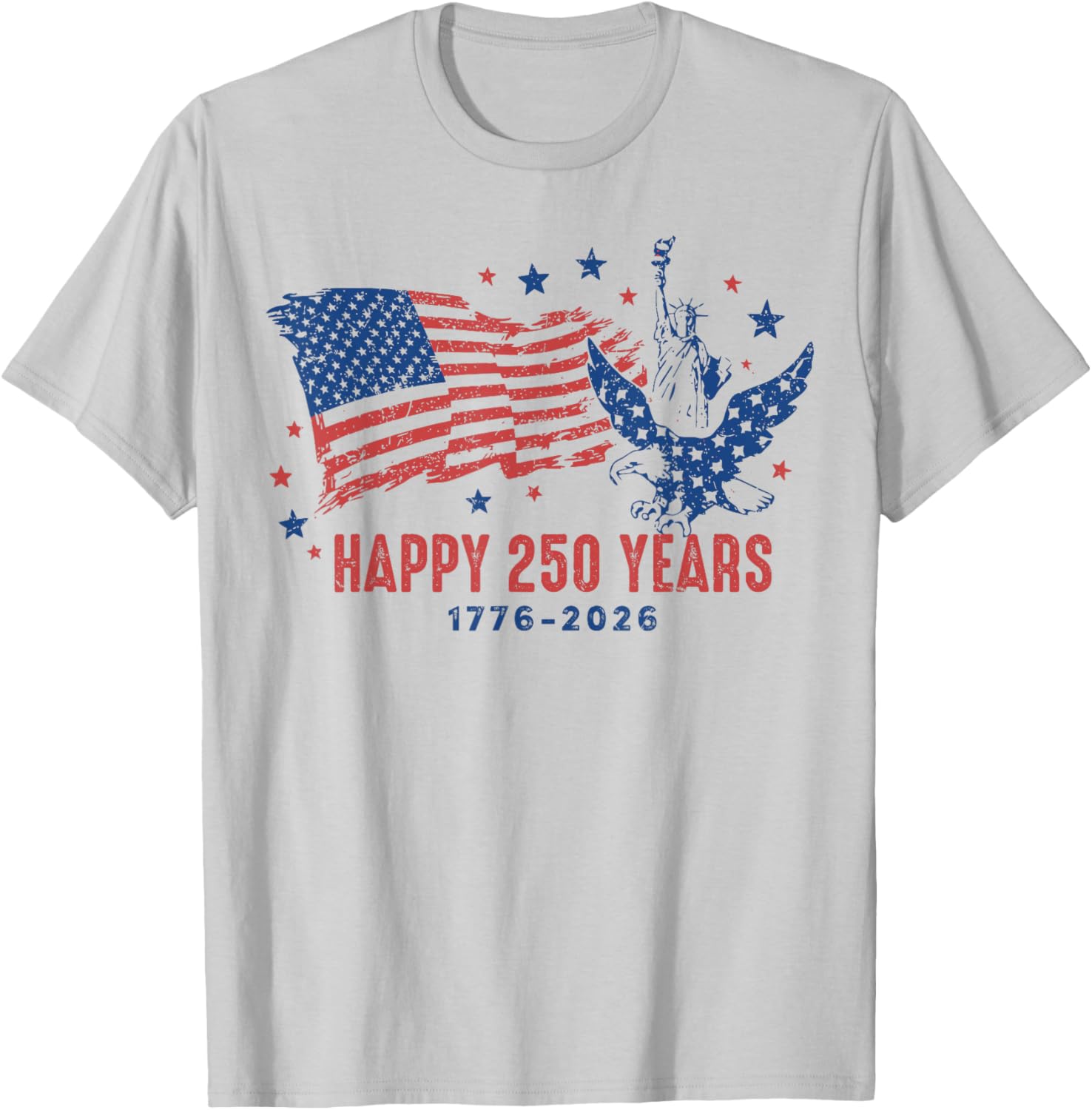 Happy 250 Years 1776 2026 Women Kids 4th of July T-Shirt - T-Shirt | Ash