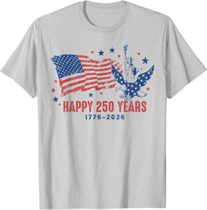 Happy 250 Years 1776 2026 Women Kids 4th of July T-Shirt - T-Shirt | Ash