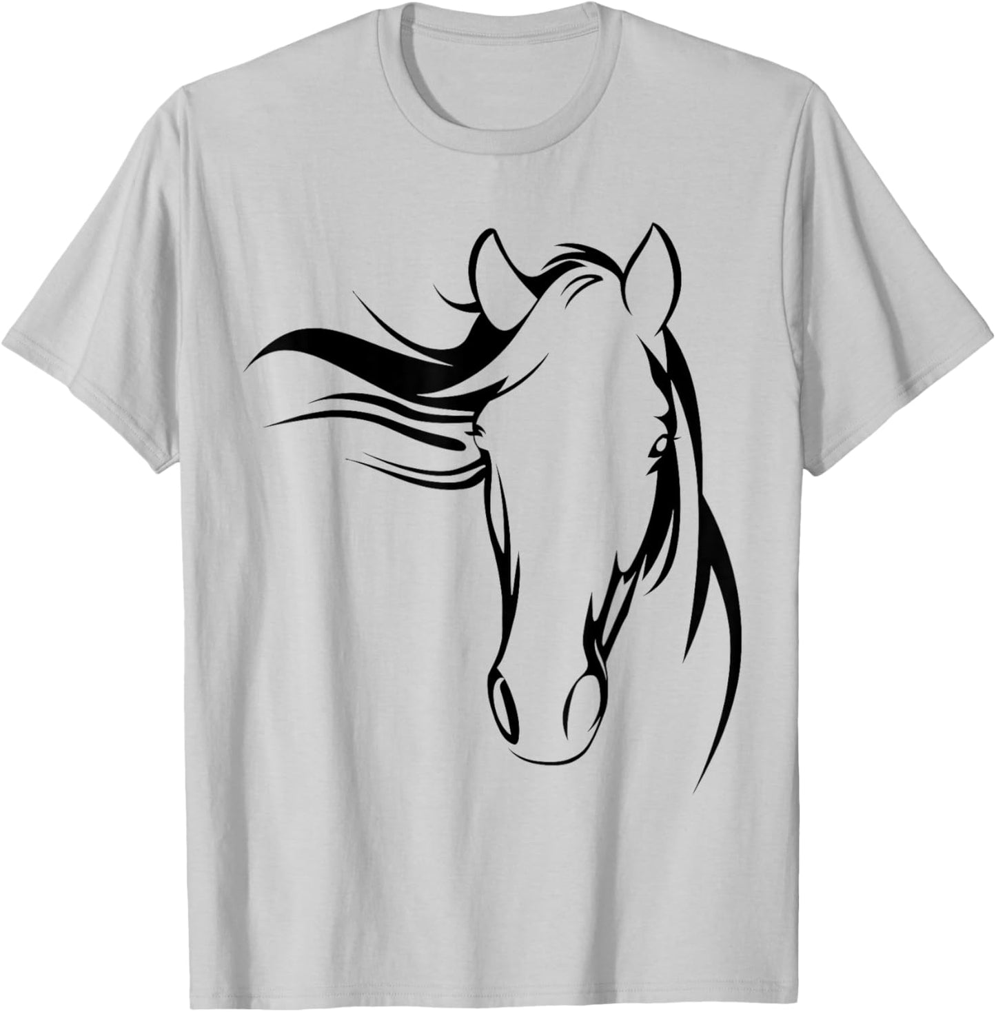 Horse Silhouette Graphic Art Design for Horse Lovers T-Shirt - T-Shirt | Ash