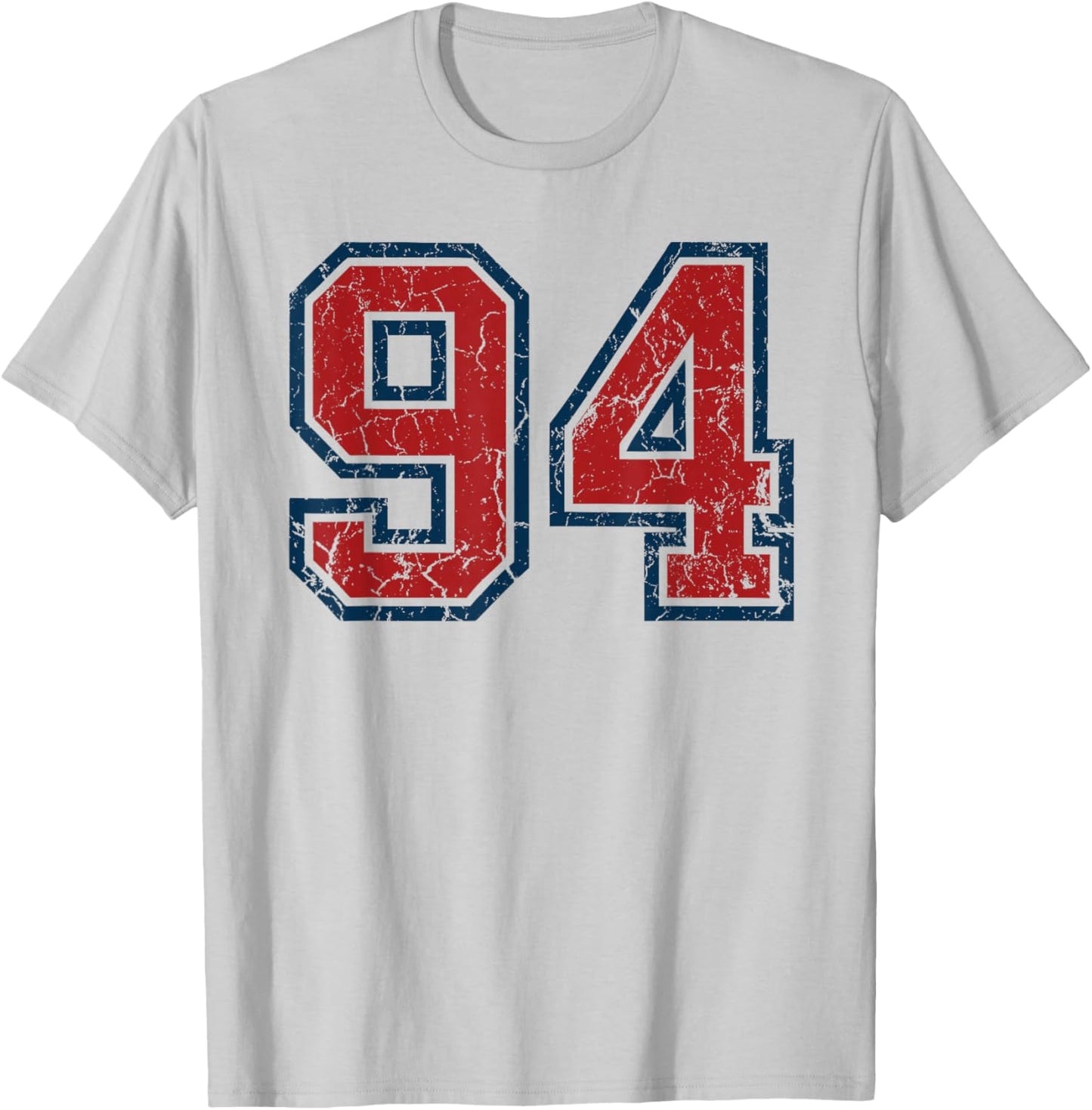 Red and Blue Sports Number 94 Jersey Uniform Player Fan T-Shirt - T-Shirt | Ash