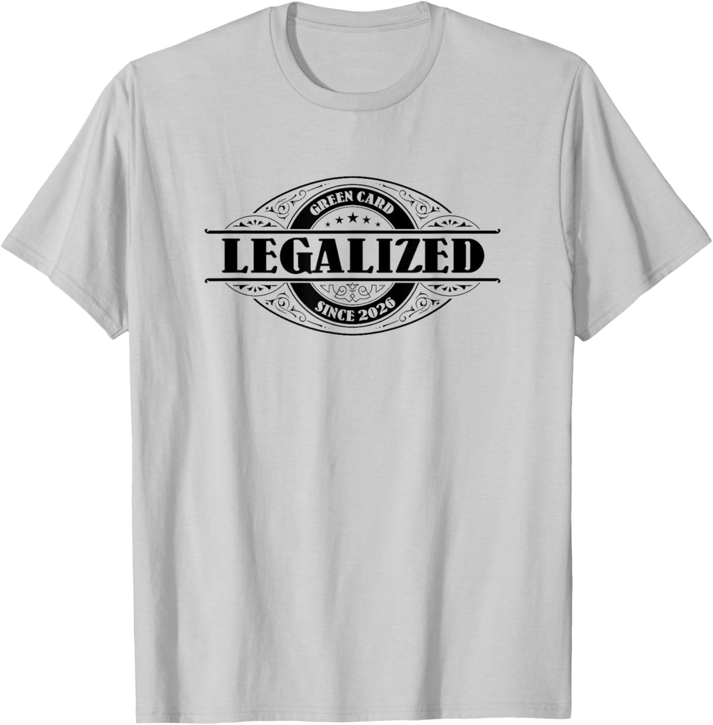 Legalized Since 2026 Green Card Gift, USA Greencard Present T-Shirt - T-Shirt | Ash