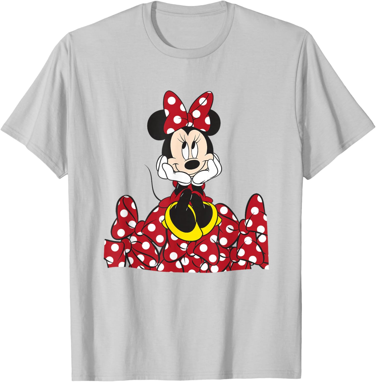 Disney Mickey and Friends Minnie Mouse Red Polka Dot Bows T-Shirt - T-Shirt | Ash
