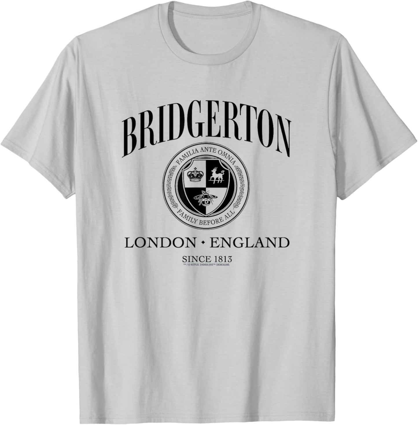 Bridgerton House Emblem Officially Licensed T-Shirt - T-Shirt | Ash