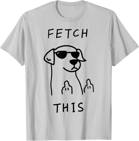 Fetch This Dog with Glasses Meme Humor Joke T-Shirt - T-Shirt | Ash